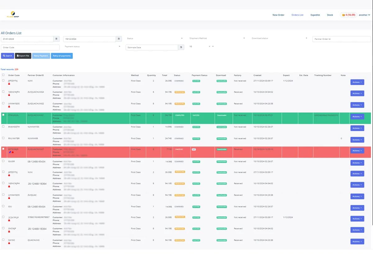 QUẢN LÝ ĐƠN HÀNG