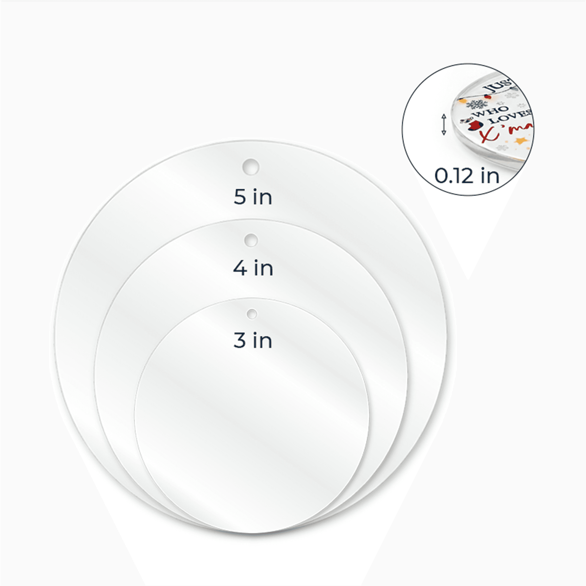 Circle Acrylic Ornament – 6