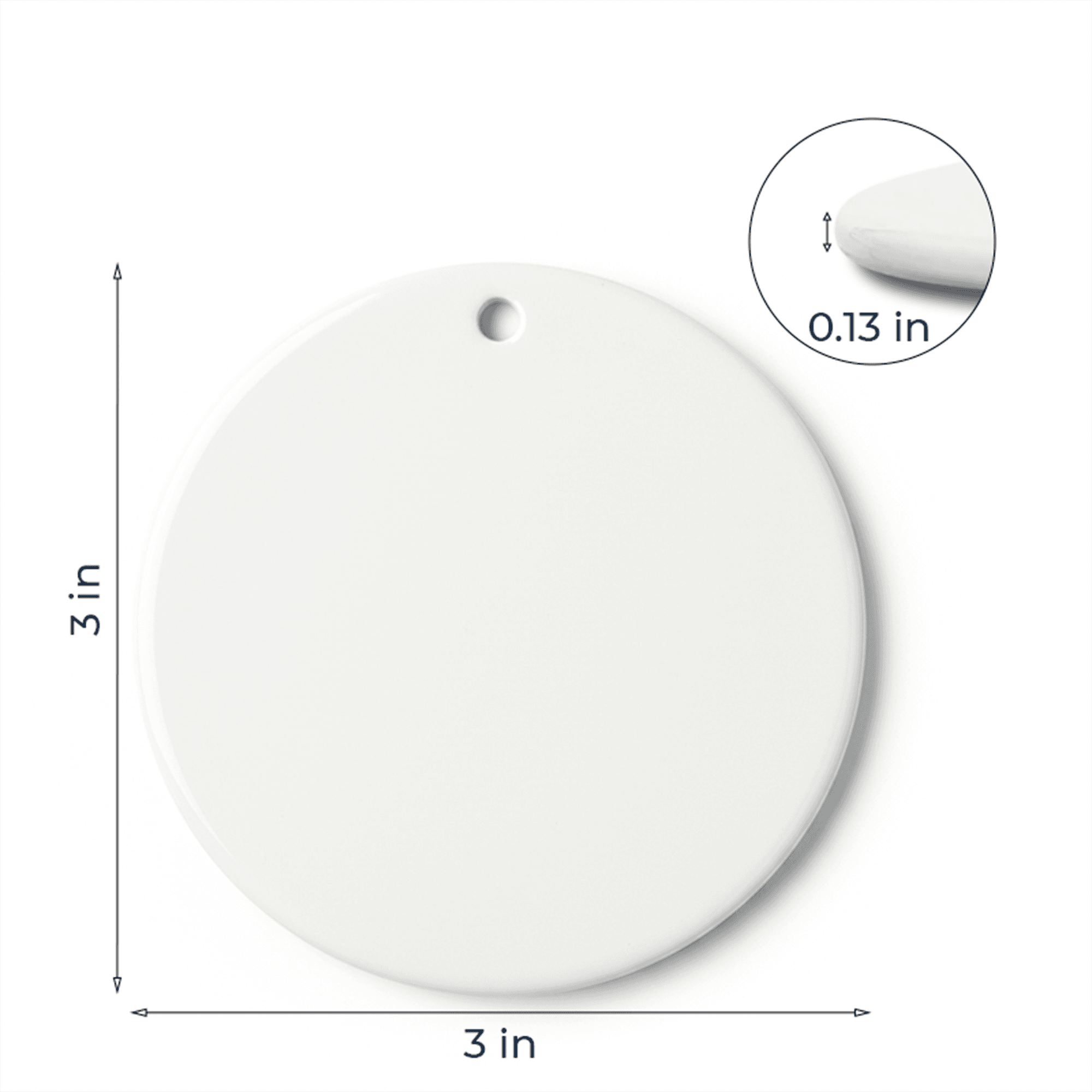 Circle Ceramic Ornament 2-side – 3