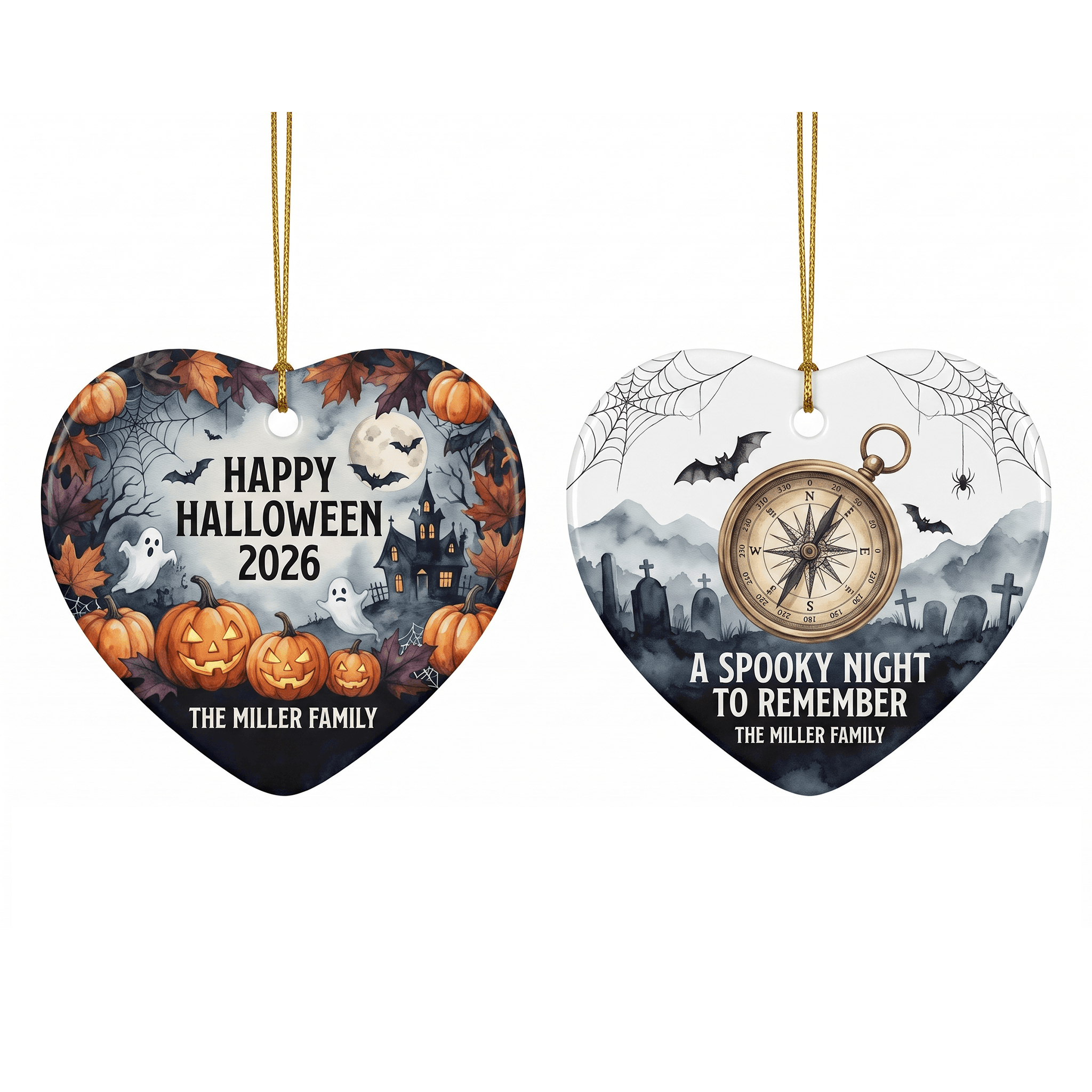 Heart Ceramic Ornament 2-side – 1