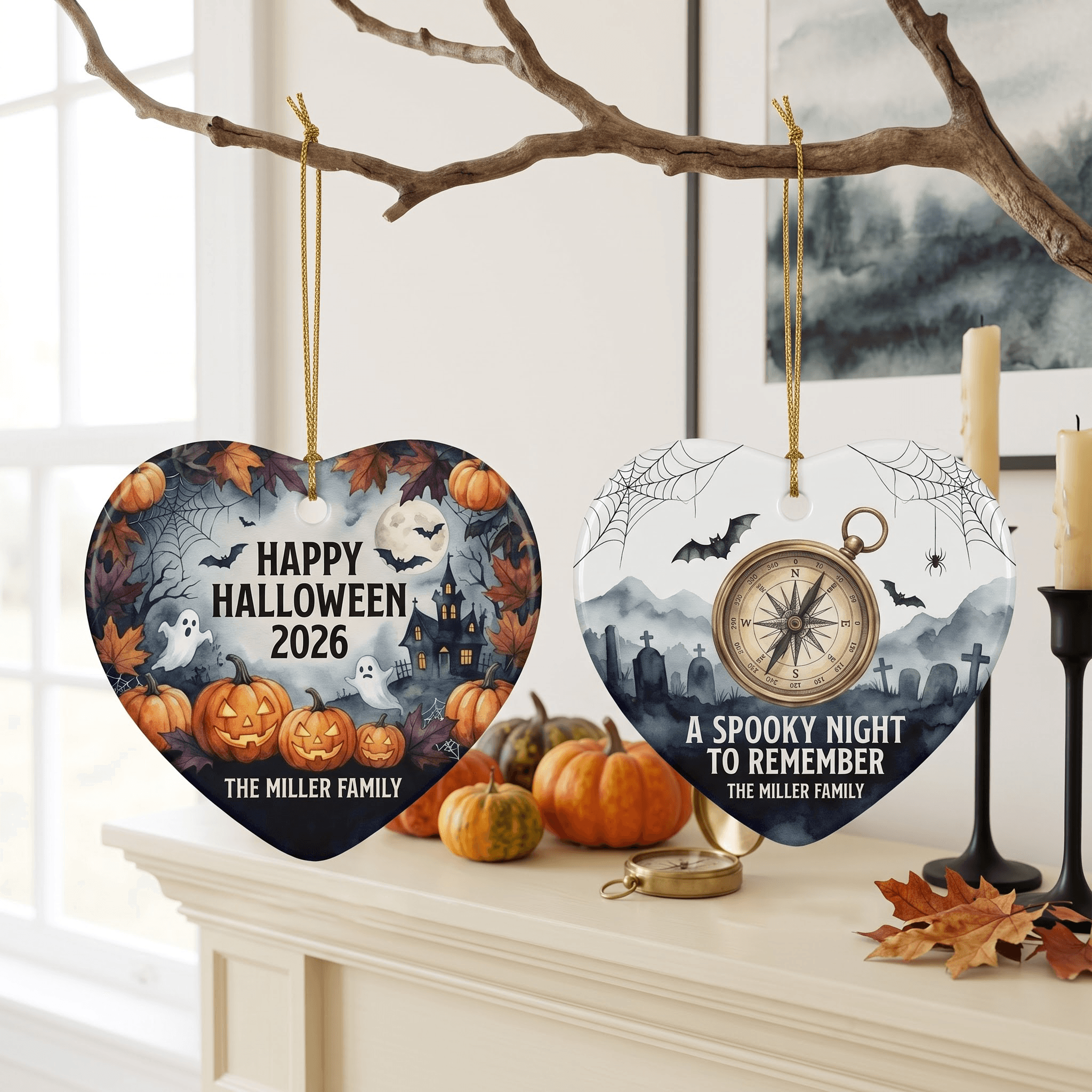 Heart Ceramic Ornament 2-side – 2