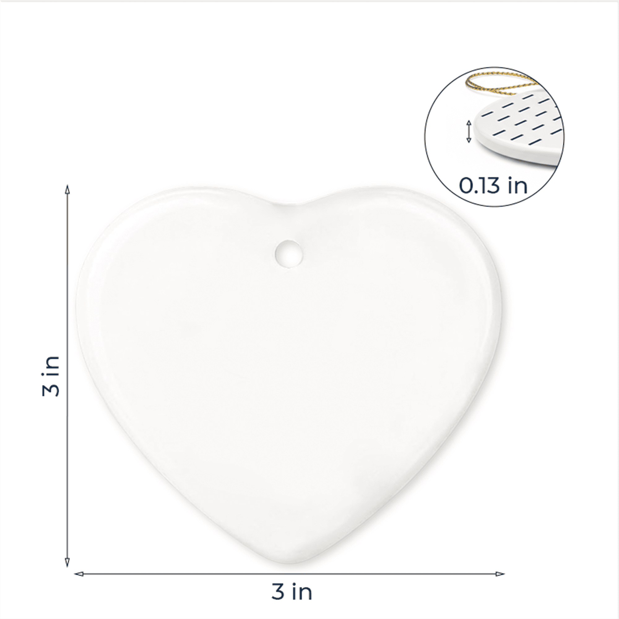 Heart Ceramic Ornament 2-side – 3