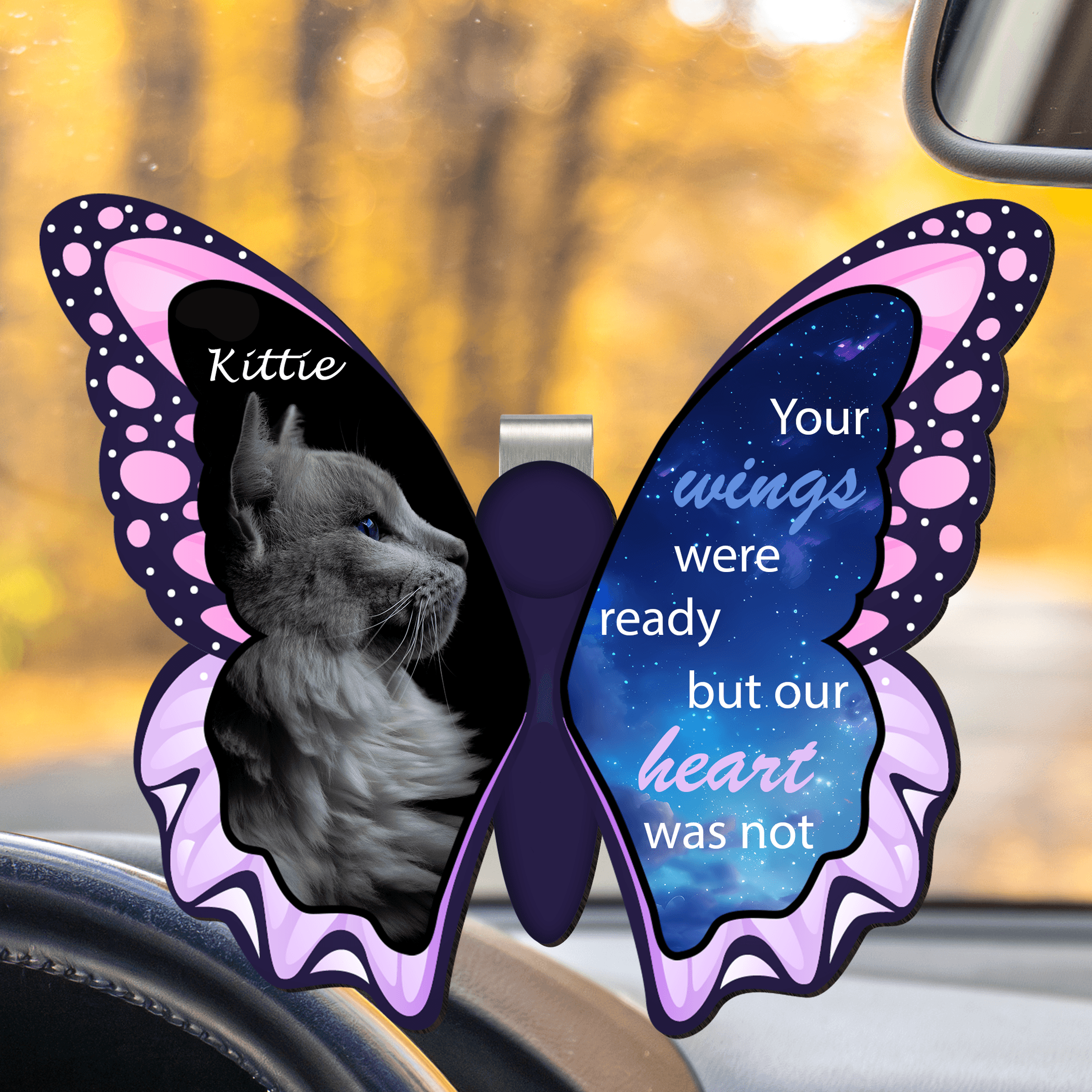 Wooden Custom Shape Car Visor Clip 1 layer – 2