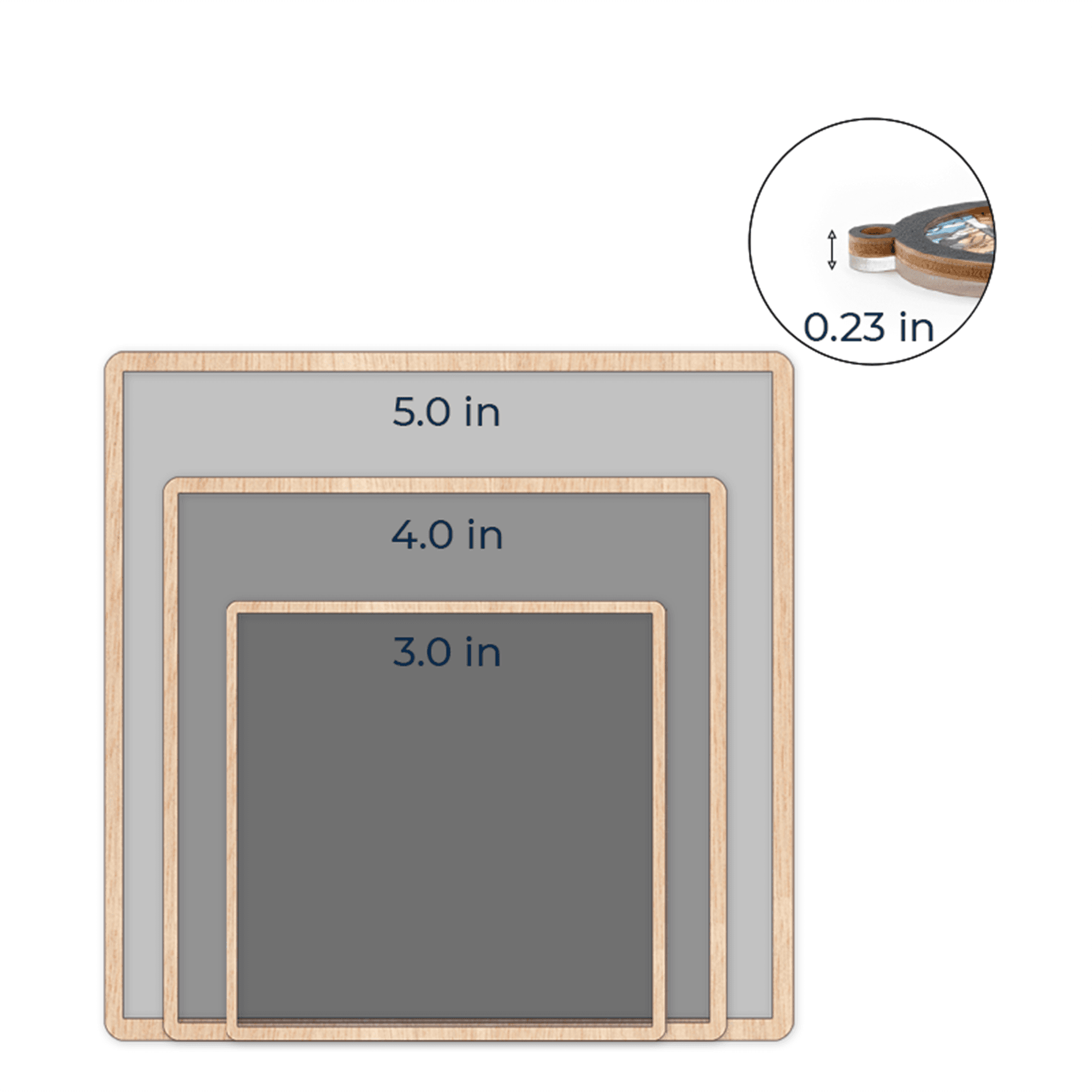 Wood - Acrylic Custom Shape Magnets 2 layer – 5