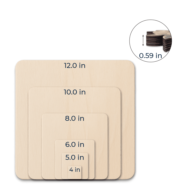 Wooden Block 3 layer 4 in – 5