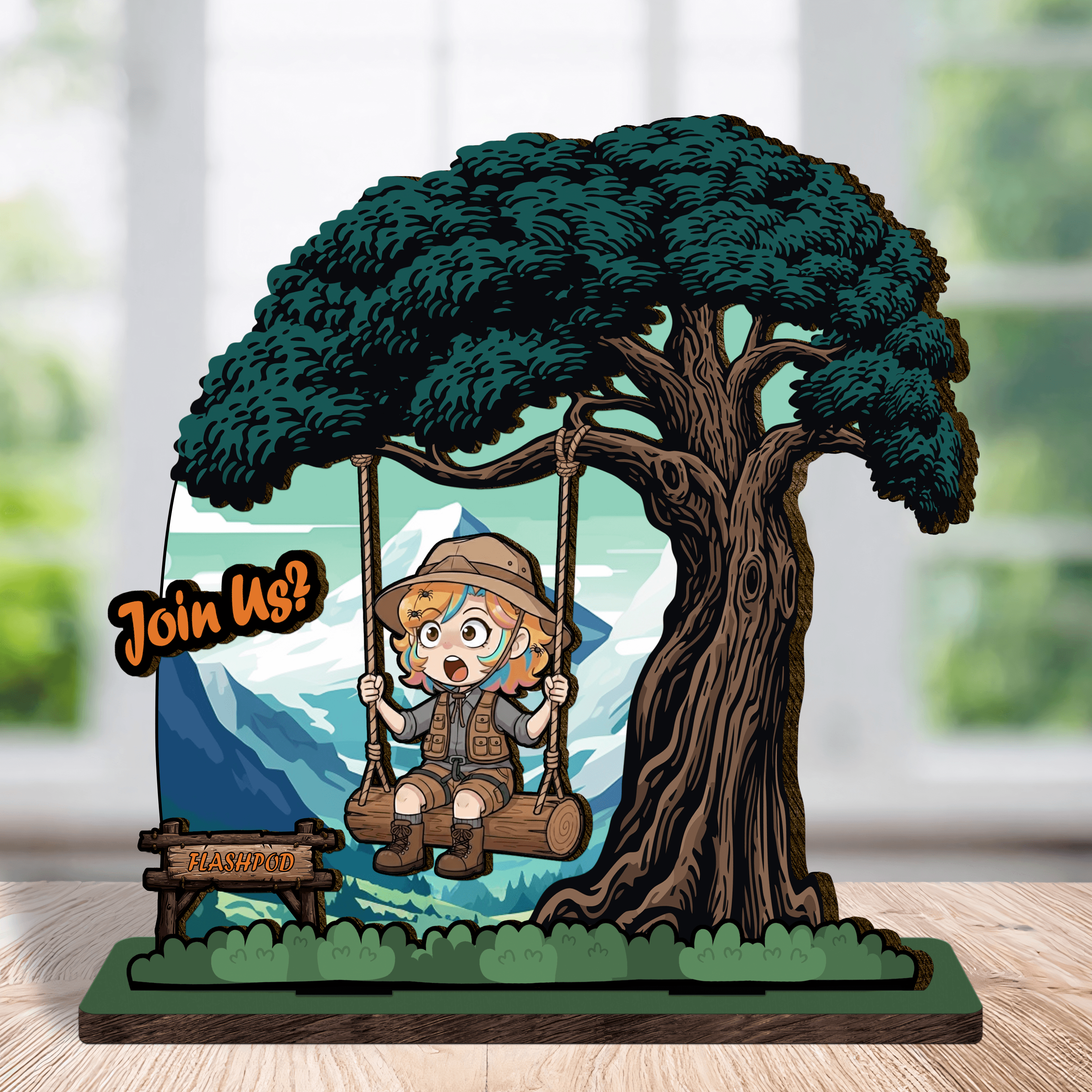 Wooden Custom Shape Standing 5.5 in 2 Layer (5mm) – 4
