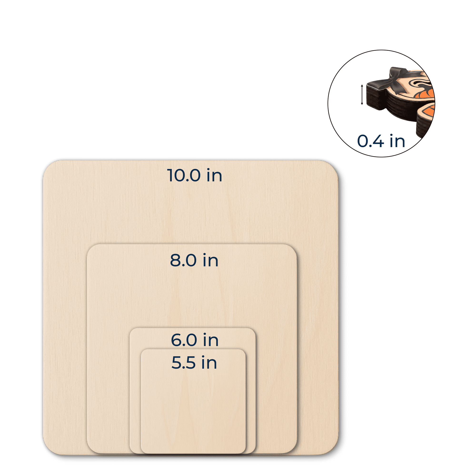 Wooden Custom Shape Standing 5.5 in 2 Layer (5mm) – 5