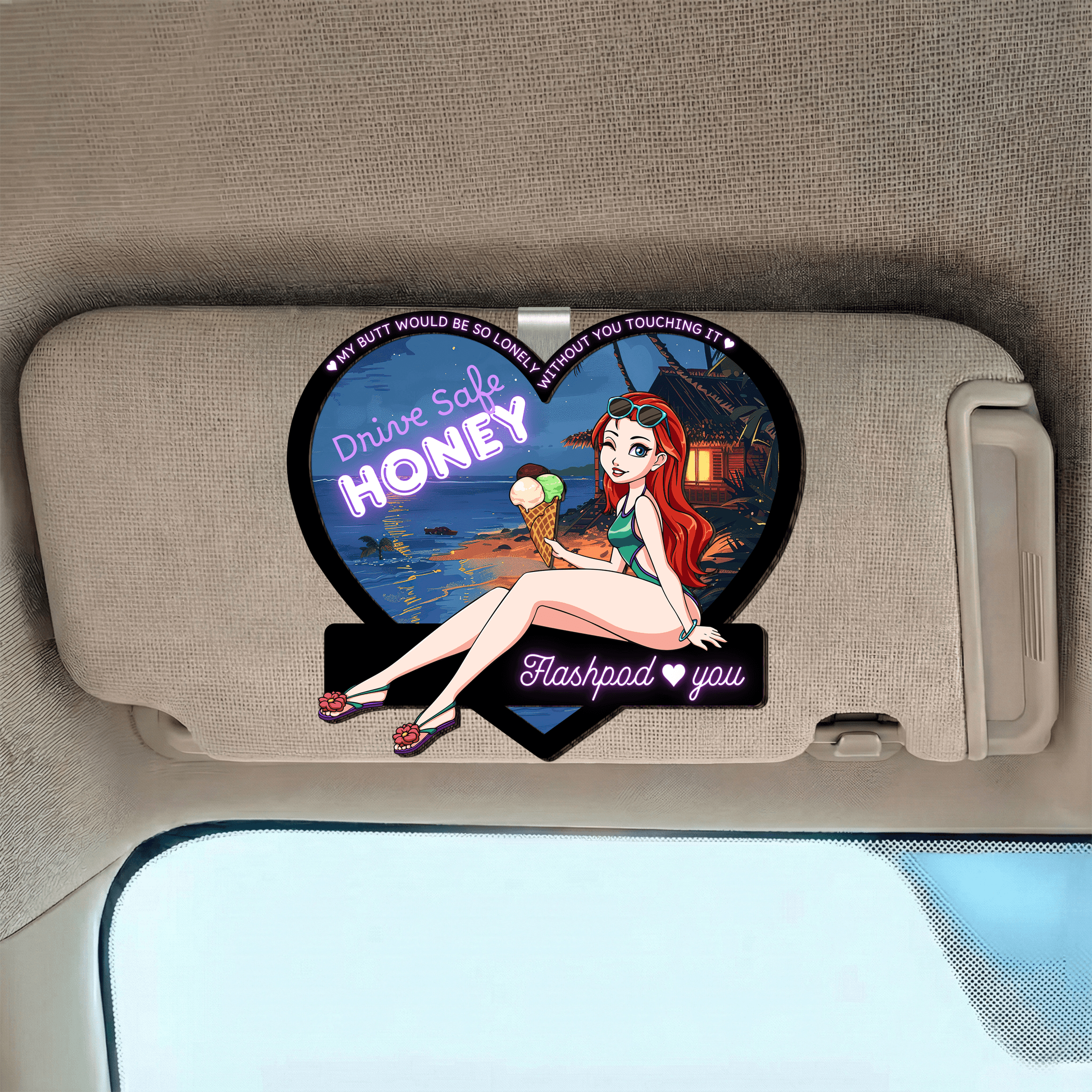 Wooden Custom Shape Car Visor Clip 2 layer – 2
