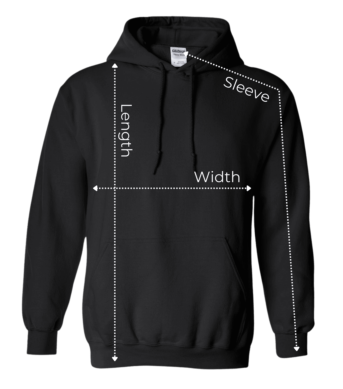 Hướng dẫn kích thước – Unisex Heavy Blend Hooded Sweatshirt