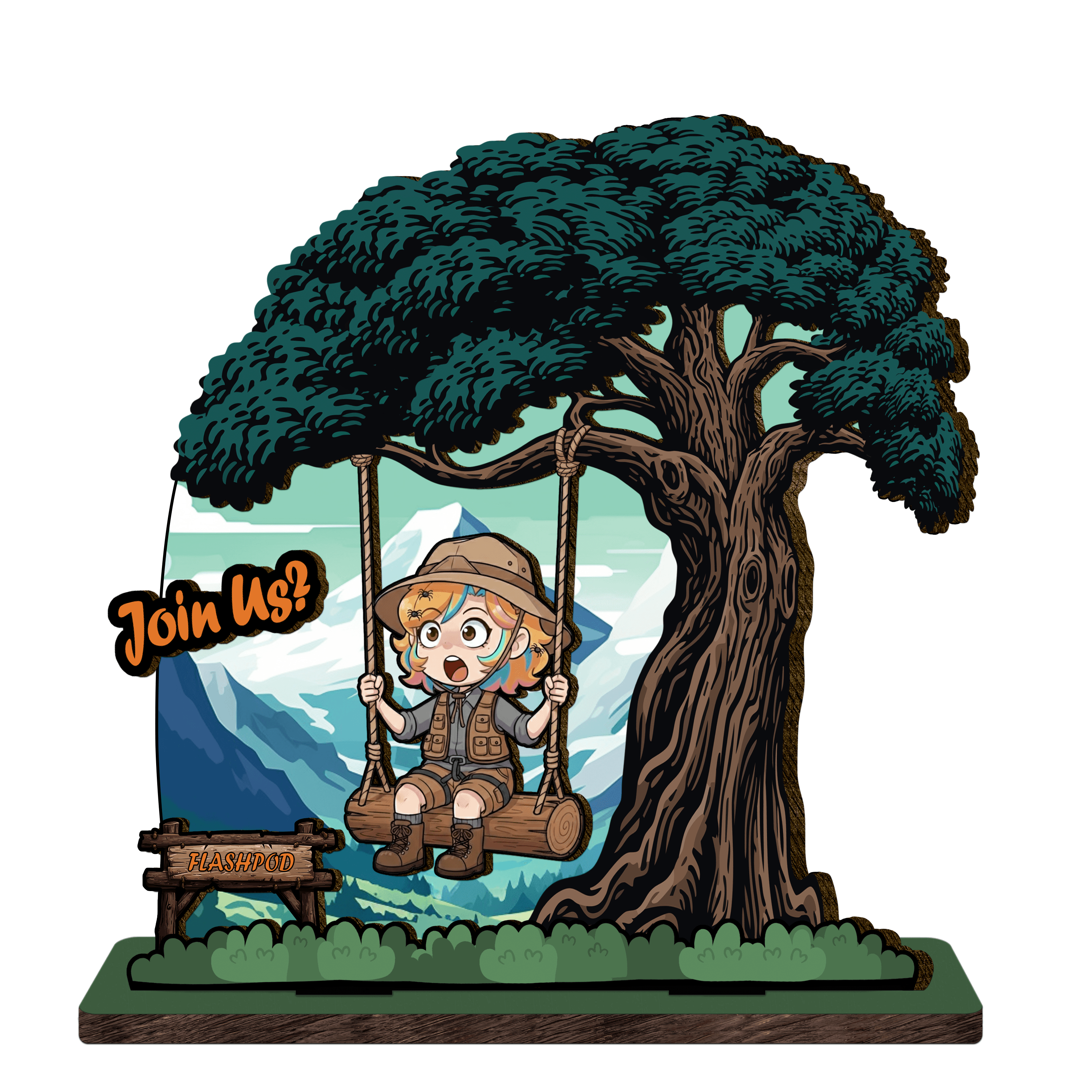 Wooden Custom Shape Standing 5.5 in 2 Layer (5mm) – 2